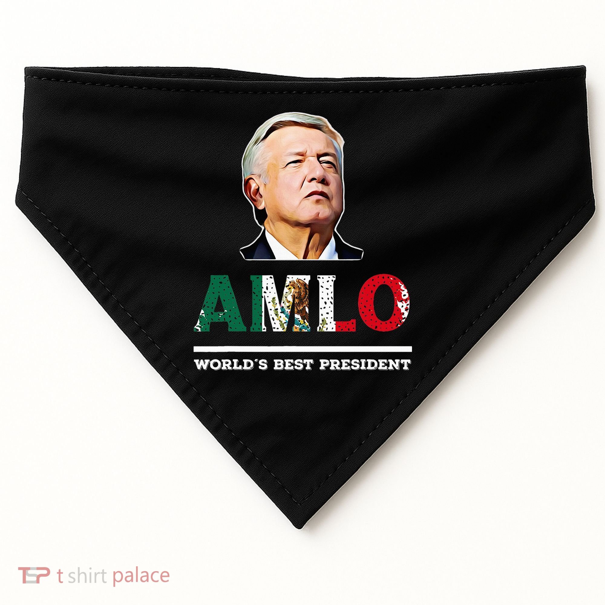 Amlo Andres Manuel Lopez Obrador Mexican USA-Made Doggie Bandana