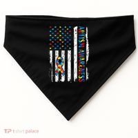 Autism Awareness Mom Dad USA flag Autistic Awareness Autism USA-Made Doggie Bandana thumb 0