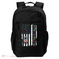 Autism Awareness Mom Dad USA flag Autistic Awareness Autism Backpack thumb 0
