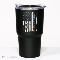 Autism Awareness Mom Dad USA flag Autistic Awareness Autism Tumbler thumb 0