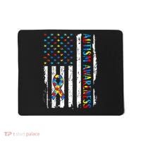 Autism Awareness Mom Dad USA flag Autistic Awareness Autism Mousepad thumb 0