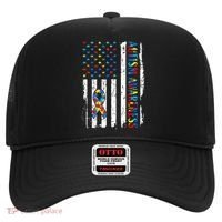 Autism Awareness Mom Dad USA flag Autistic Awareness Autism Hat thumb 0