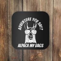 Adventure Alpaca My Bags Coaster thumb 0