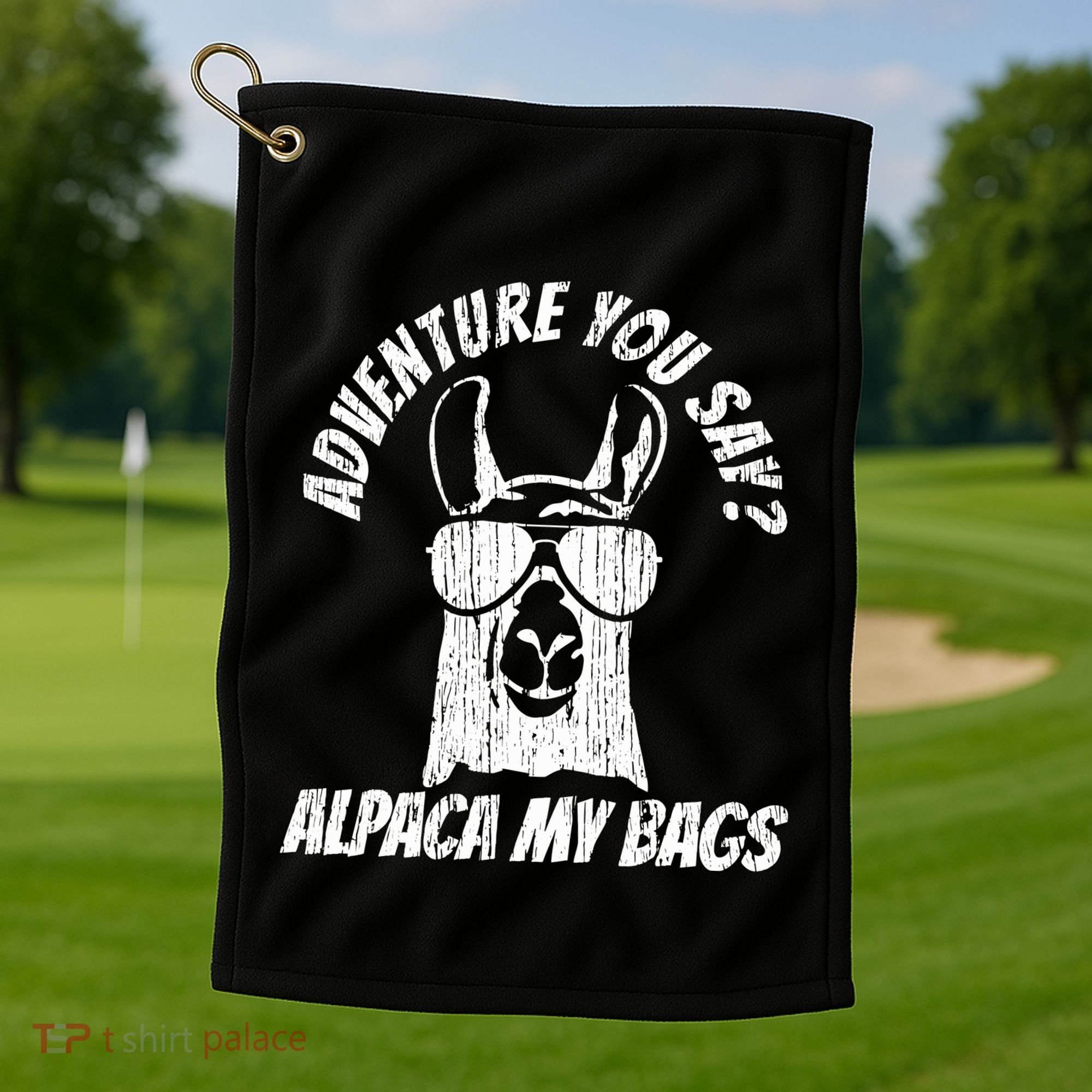 Adventure Alpaca My Bags Golf Towel