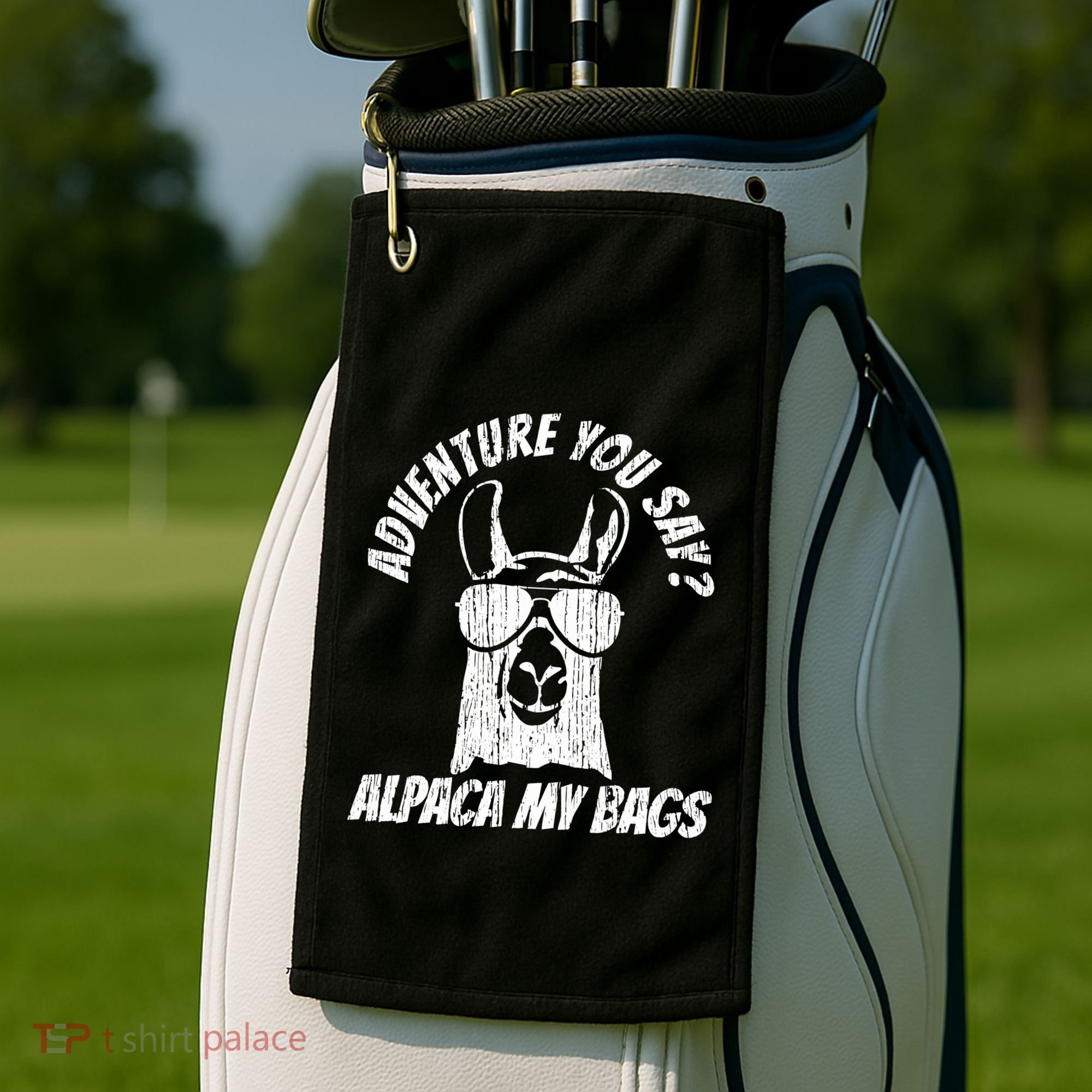 Adventure Alpaca My Bags Golf Towel