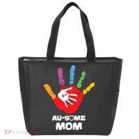 Awesome Autism Mom Ausome Hand Tote Bag thumb 0