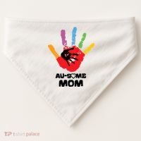 Awesome Autism Mom Ausome Hand USA-Made Doggie Bandana thumb 0