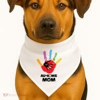 Awesome Autism Mom Ausome Hand USA-Made Doggie Bandana thumb 1