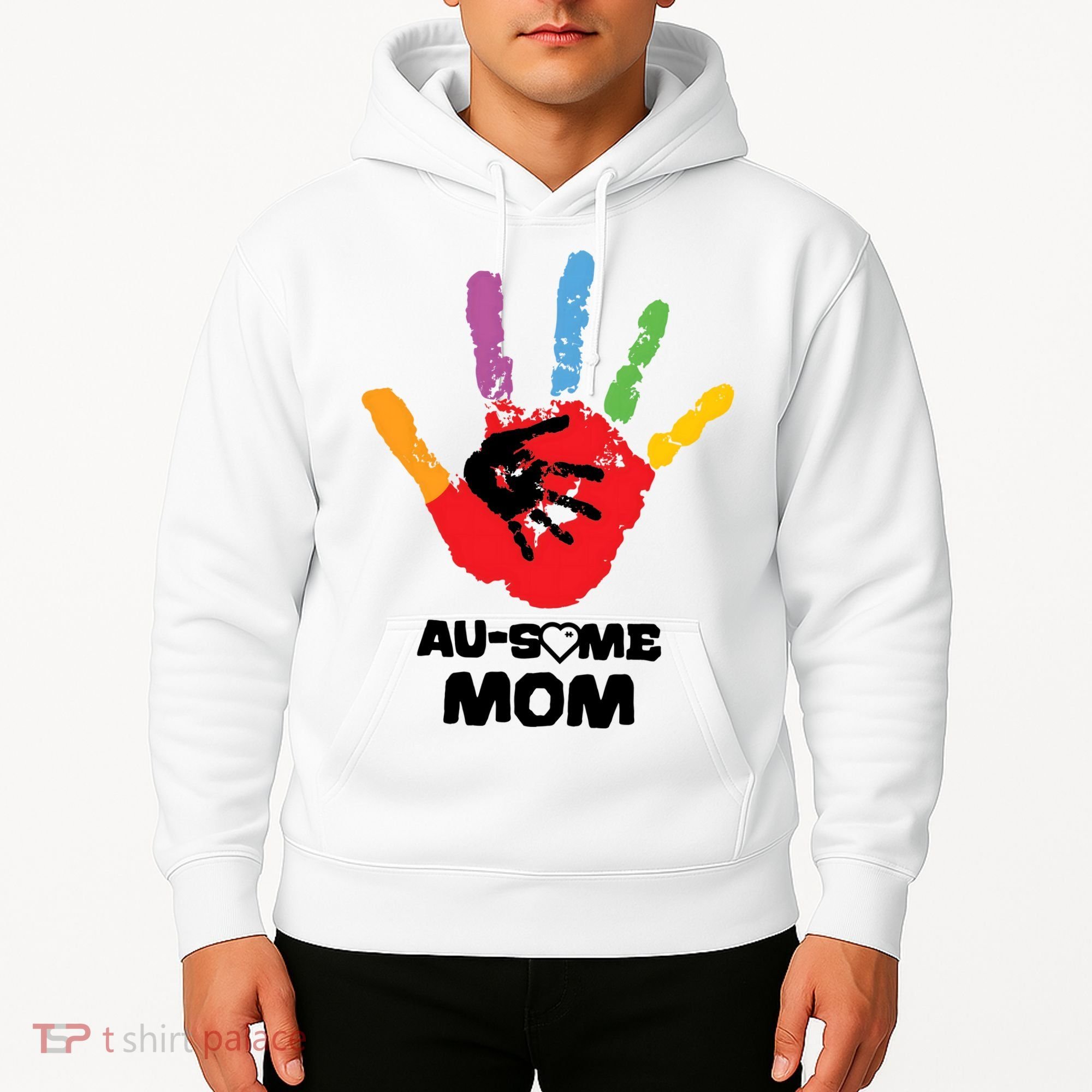 Awesome Autism Mom Ausome Hand Hoodie