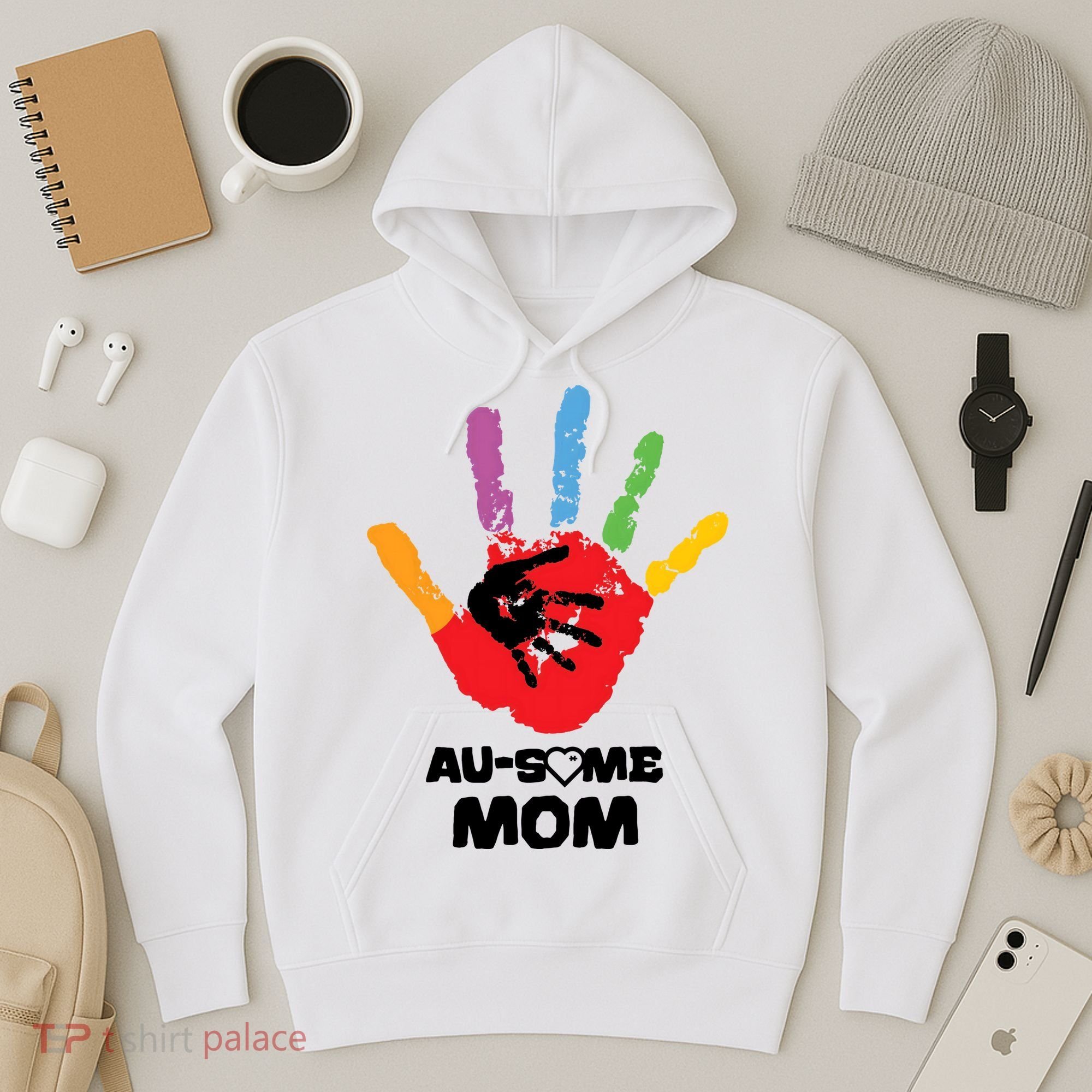 Awesome Autism Mom Ausome Hand Hoodie