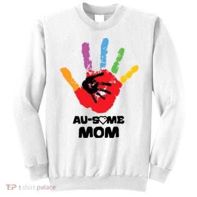 Awesome Autism Mom Ausome Hand Sweatshirt