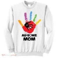 Awesome Autism Mom Ausome Hand Sweatshirt thumb 0