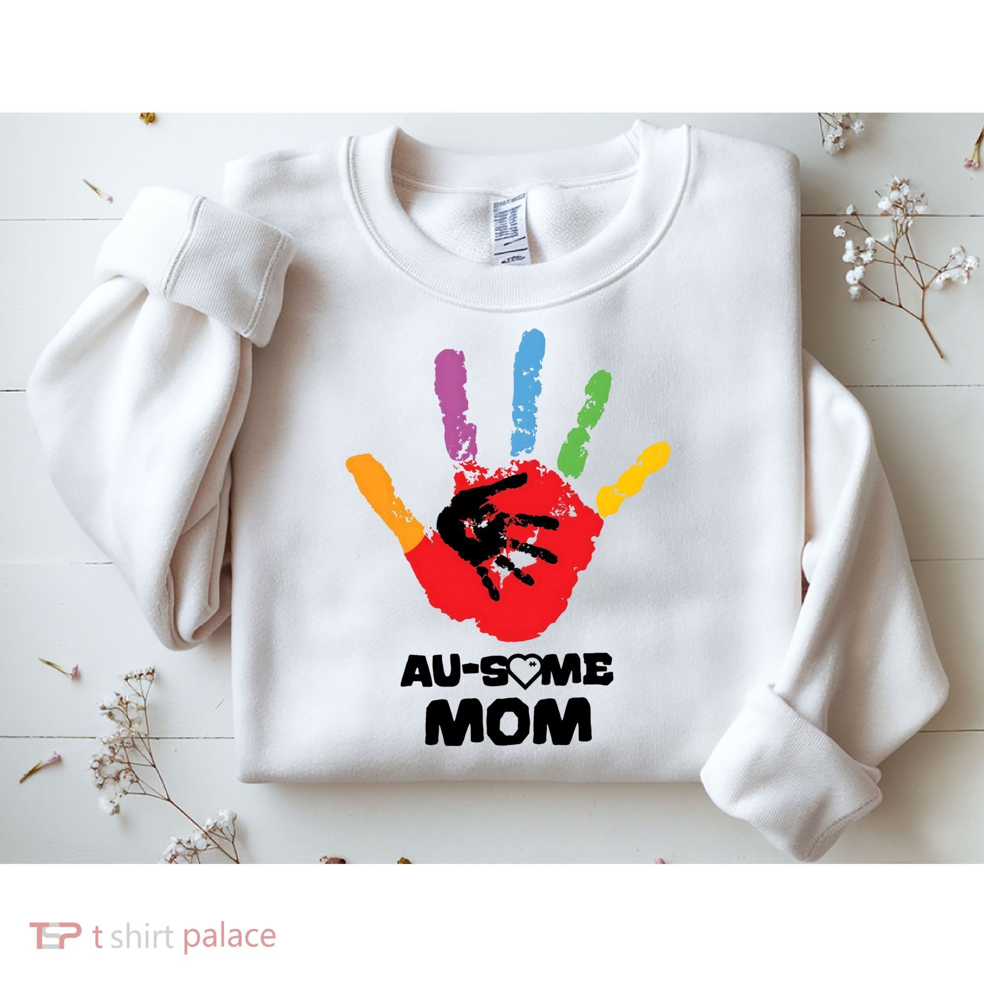 Awesome Autism Mom Ausome Hand Sweatshirt