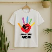 Awesome Autism Mom Ausome Hand T-Shirt thumb 2