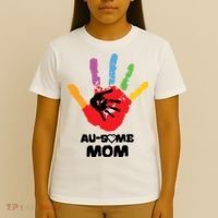 Awesome Autism Mom Ausome Hand T-Shirt thumb 4