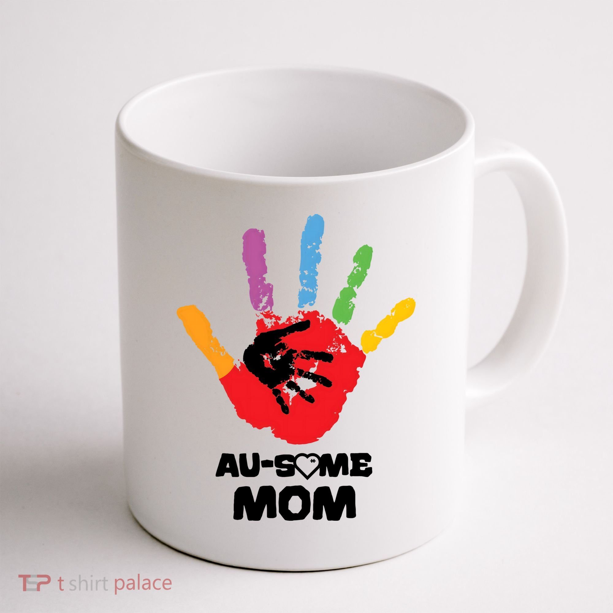 Awesome Autism Mom Ausome Hand Coffee Mug