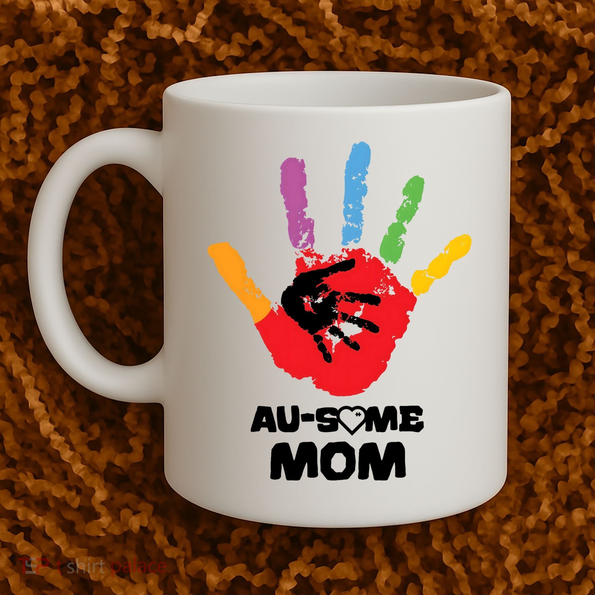 Awesome Autism Mom Ausome Hand Coffee Mug