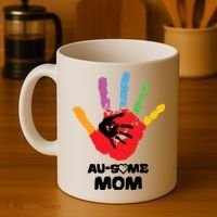 Awesome Autism Mom Ausome Hand Coffee Mug thumb 4