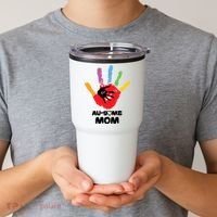 Awesome Autism Mom Ausome Hand Tumbler thumb 2