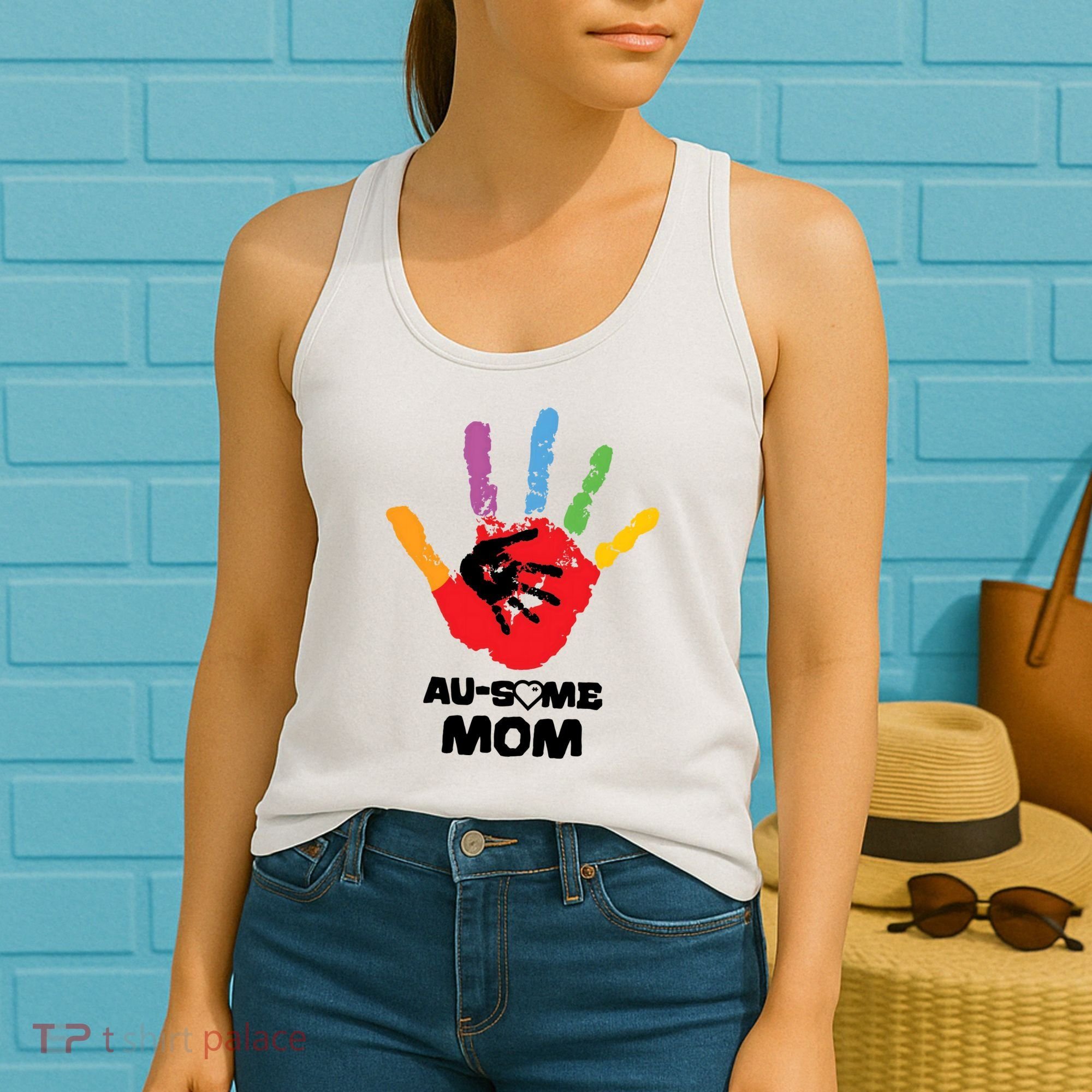 Awesome Autism Mom Ausome Hand Women's Tank Top