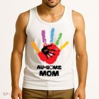 Awesome Autism Mom Ausome Hand Tank Top thumb 3