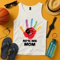 Awesome Autism Mom Ausome Hand Tank Top thumb 4