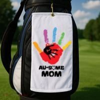 Awesome Autism Mom Ausome Hand Golf Towel thumb 2
