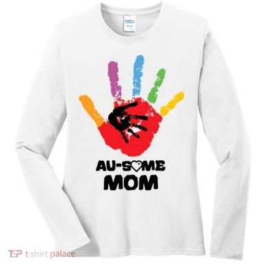 Awesome Autism Mom Ausome Hand Women's Long Sleeve Shirt