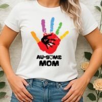 Awesome Autism Mom Ausome Hand Women's T-Shirt thumb 2
