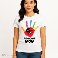 Awesome Autism Mom Ausome Hand Women's T-Shirt thumb 4