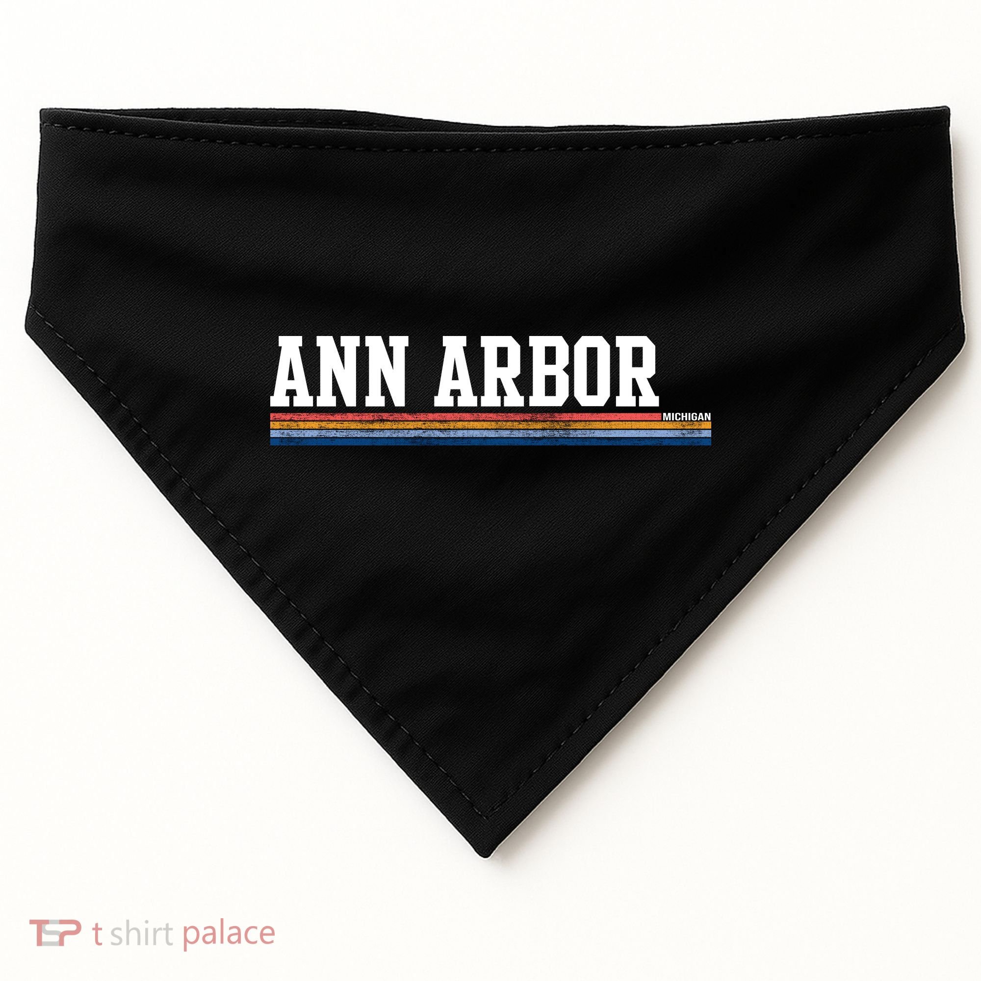Ann Arbor Michigan Retro Logo USA-Made Doggie Bandana