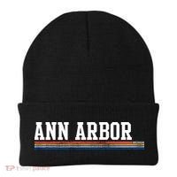 Ann Arbor Michigan Retro Logo Beanie thumb 0