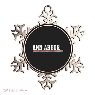 Ann Arbor Michigan Retro Logo Ornament