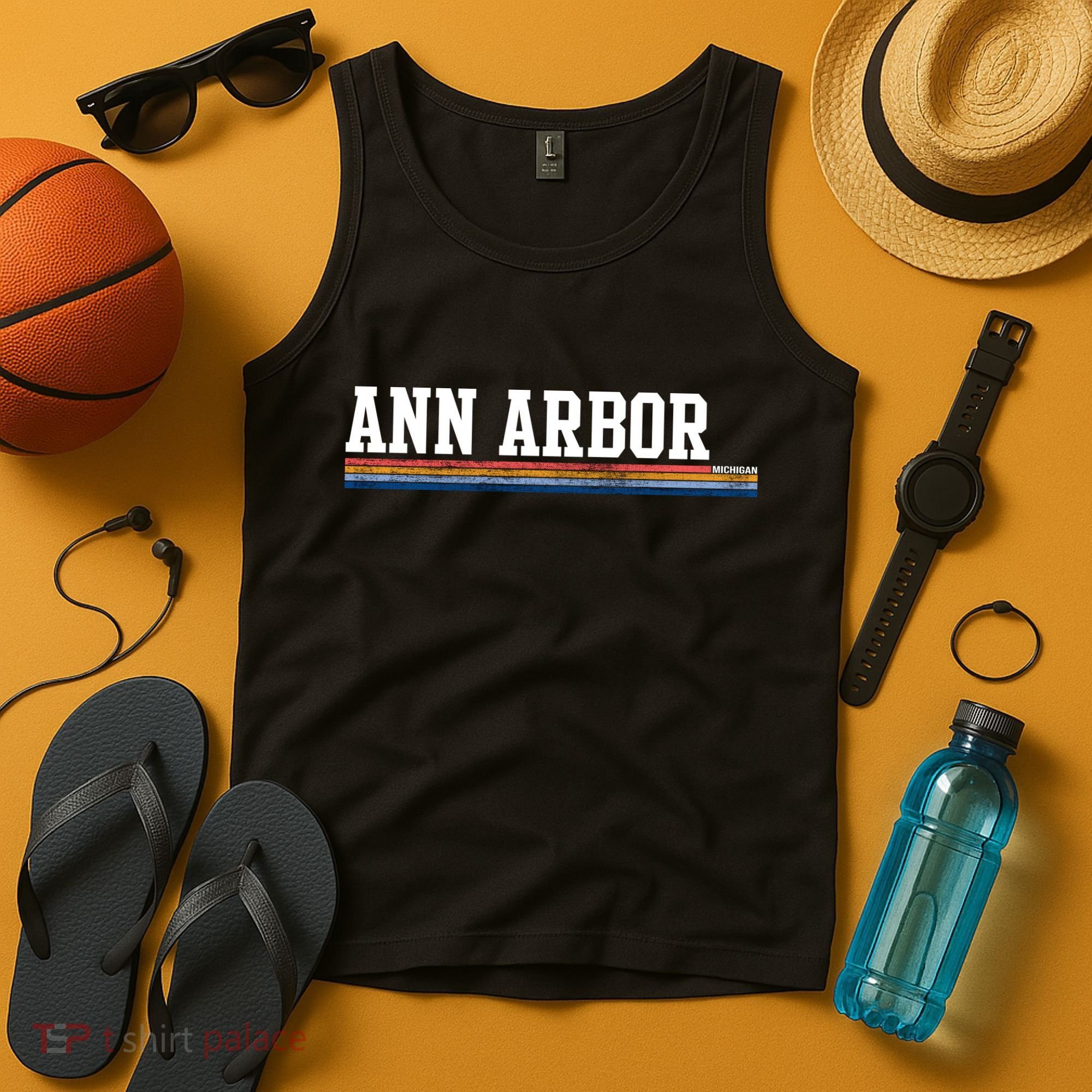 Ann Arbor Michigan Retro Logo Tank Top
