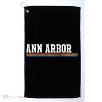 Ann Arbor Michigan Retro Logo Golf Towel thumb 0