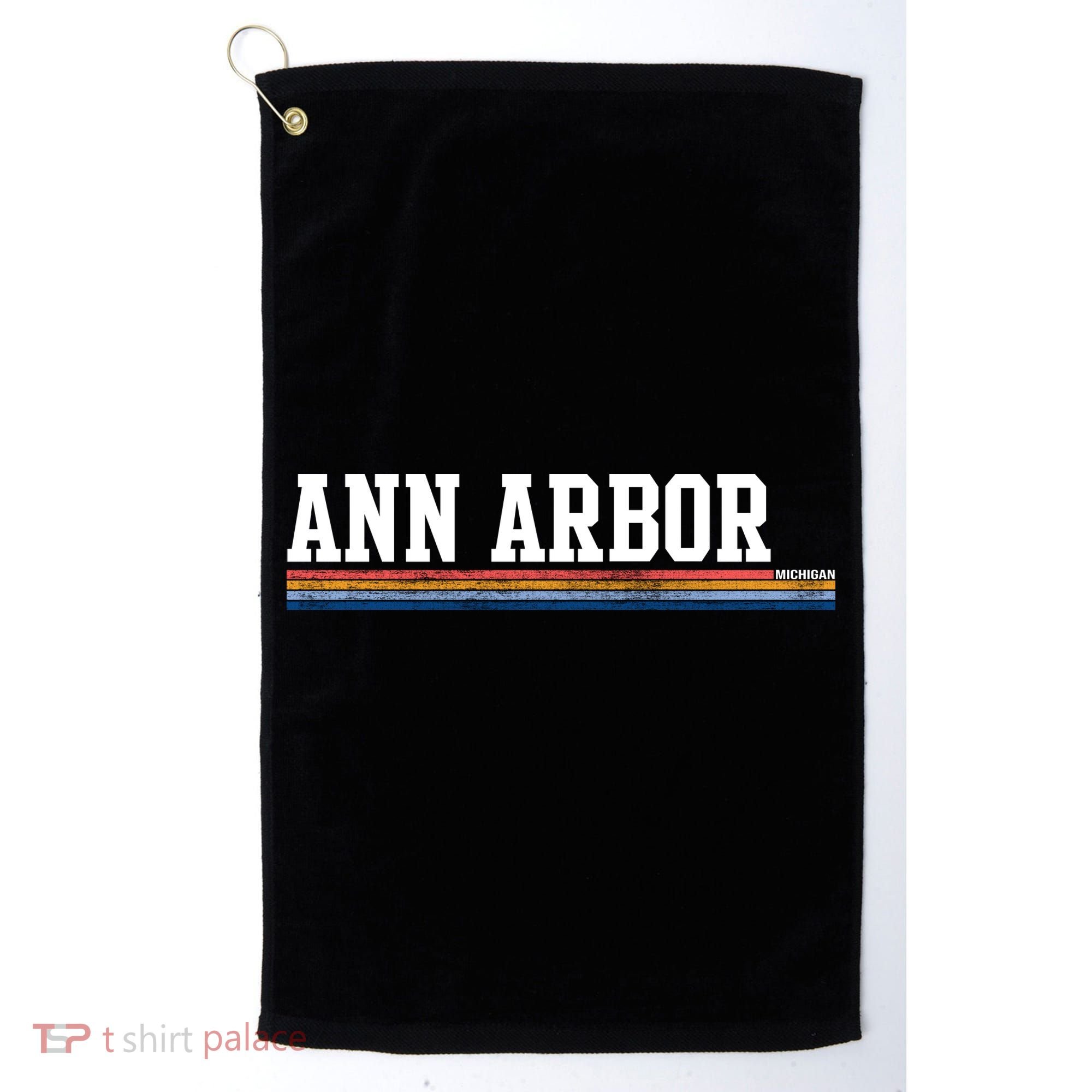 Ann Arbor Michigan Retro Logo Golf Towel