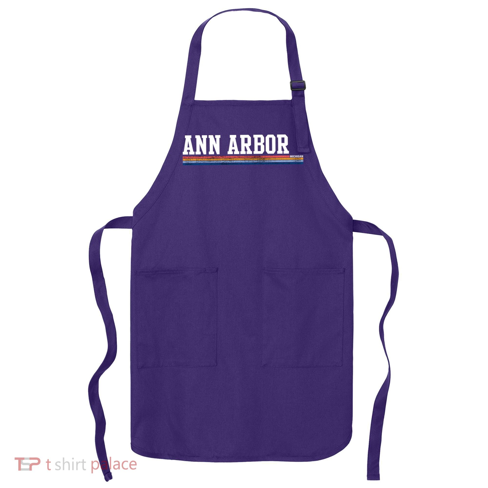 Ann Arbor Michigan Retro Logo Apron