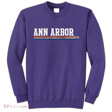 Ann Arbor Michigan Retro Logo Sweatshirt