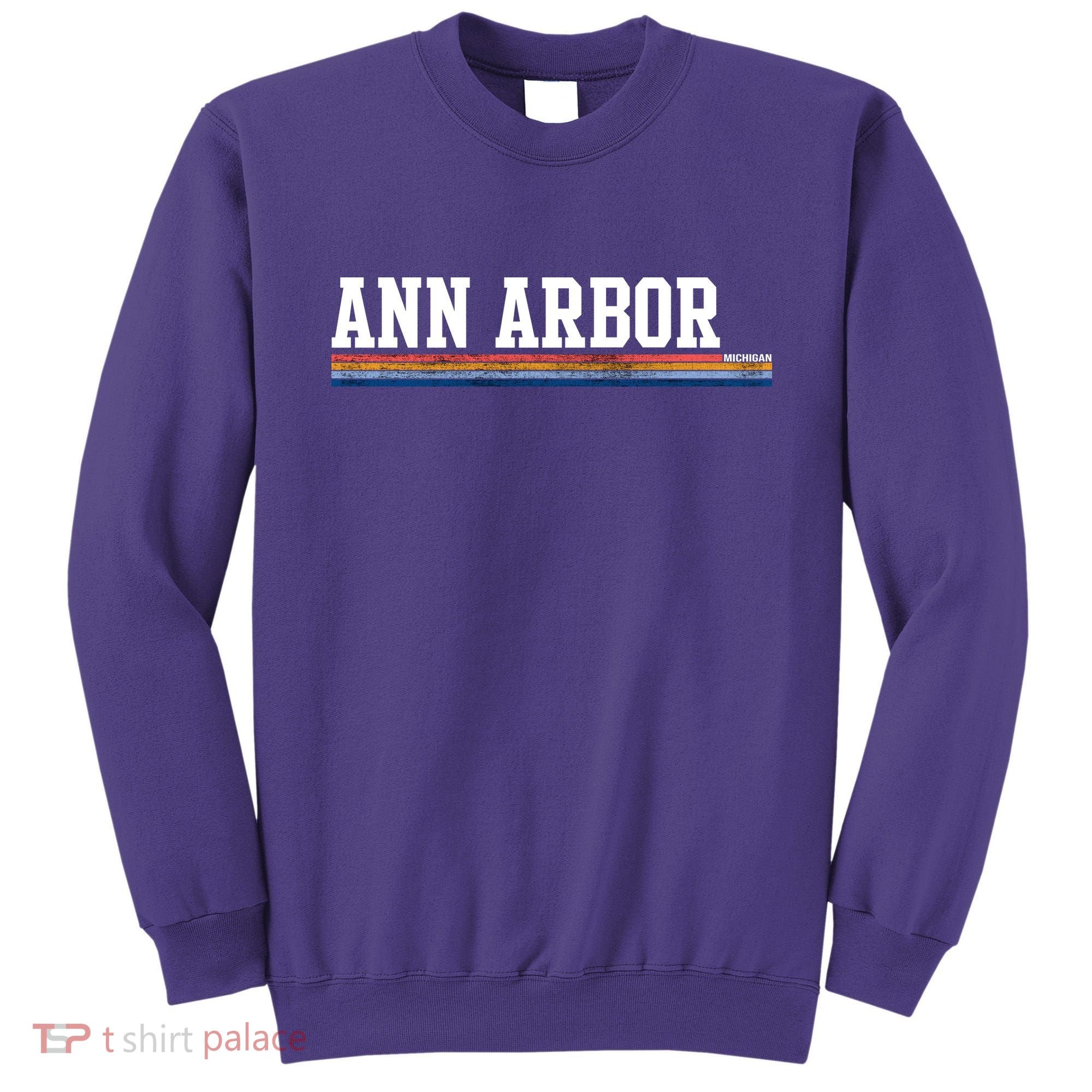 Ann Arbor Michigan Retro Logo Sweatshirt