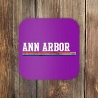 Ann Arbor Michigan Retro Logo Coaster thumb 0