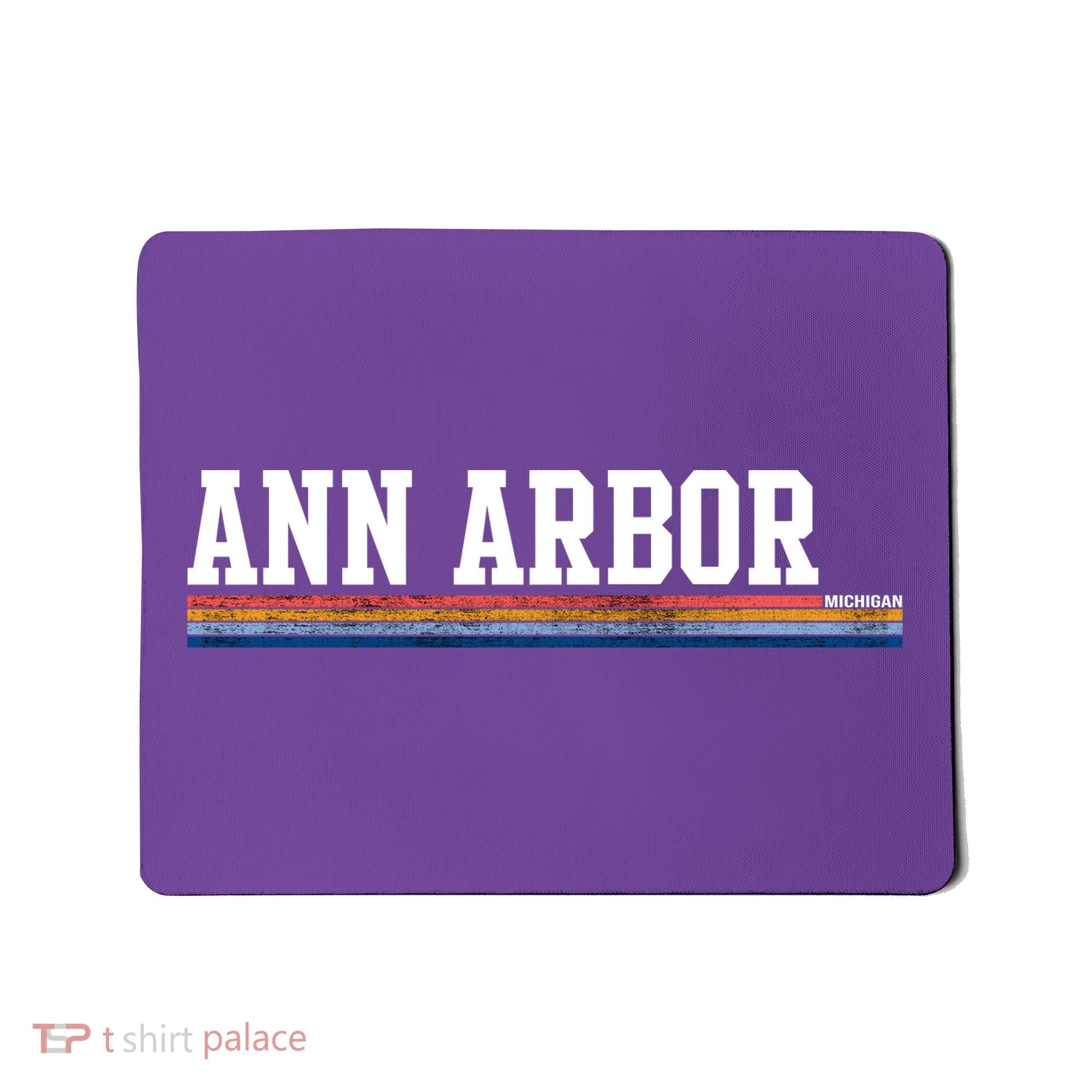 Ann Arbor Michigan Retro Logo Mousepad
