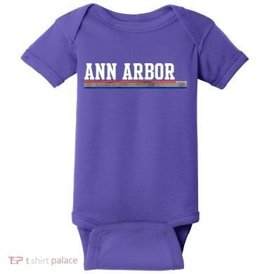Ann Arbor Michigan Retro Logo Baby Bodysuit