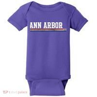 Ann Arbor Michigan Retro Logo Baby Bodysuit thumb 0