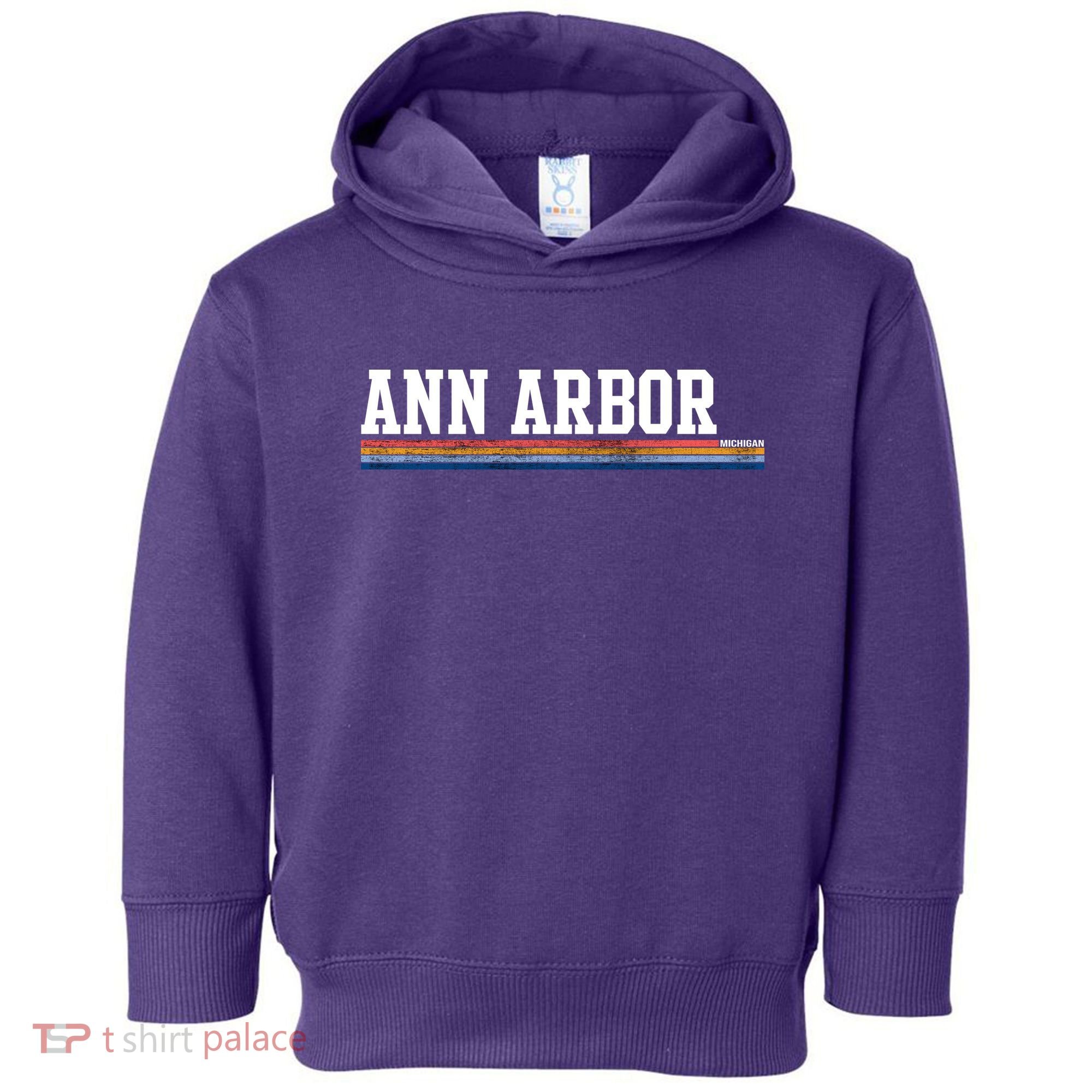 Ann Arbor Michigan Retro Logo Toddler Hoodie