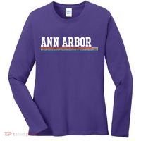 Ann Arbor Michigan Retro Logo Women's Long Sleeve Shirt thumb 0