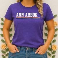 Ann Arbor Michigan Retro Logo Women's T-Shirt thumb 2