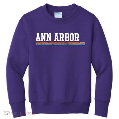 Ann Arbor Michigan Retro Logo Kids Sweatshirt