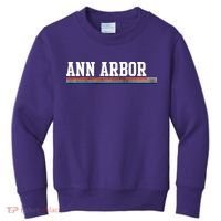Ann Arbor Michigan Retro Logo Kids Sweatshirt thumb 0