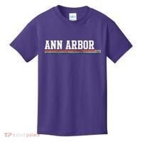 Ann Arbor Michigan Retro Logo Kids T-Shirt thumb 0