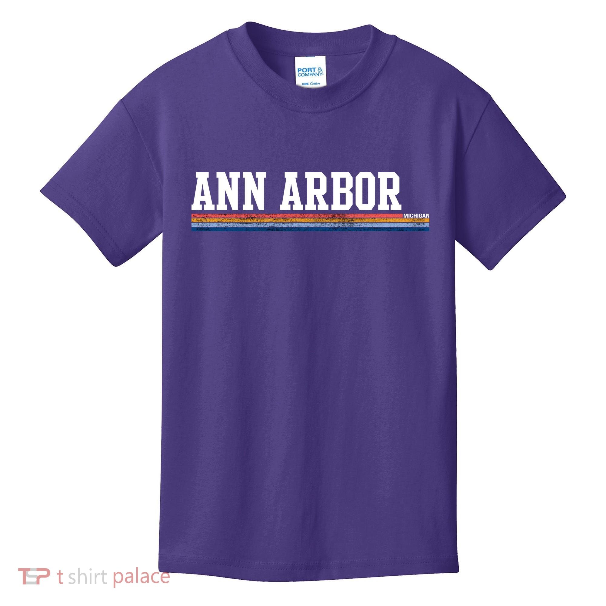 Ann Arbor Michigan Retro Logo Kids T-Shirt